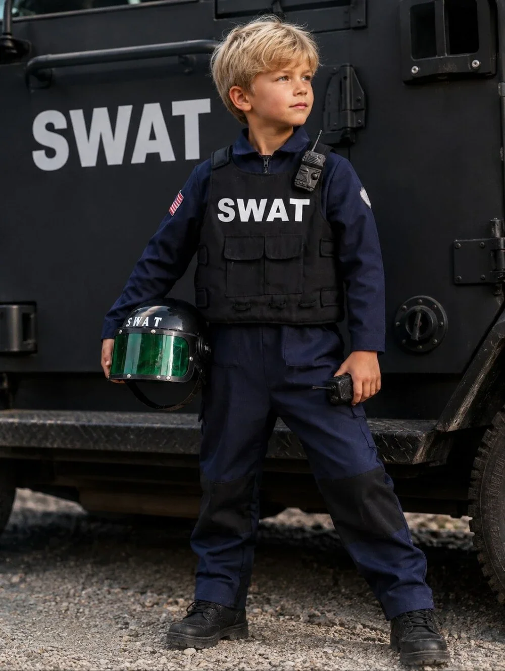Kids Police Officer Halloween Costume Size 6/7 Complete Dress Up Set